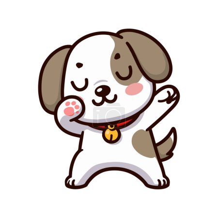 Ilustración de Lindo dabbing icono de dibujos animados perro - Imagen libre de derechos