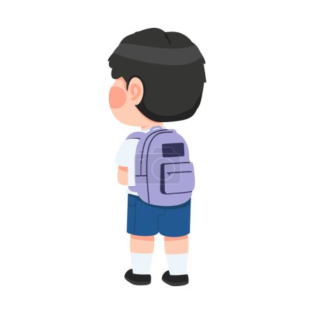 kid boy student with backpack cartoon