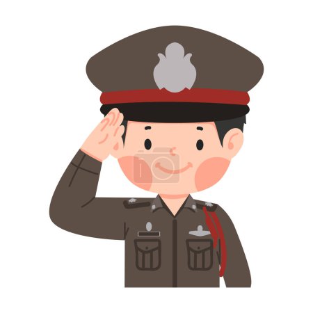 Cartoon character of Thai police