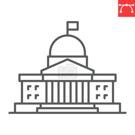Illustration for Government line icon, building and architecture , congress vector icon, vector graphics, editable stroke outline sign, eps 10. - Royalty Free Image