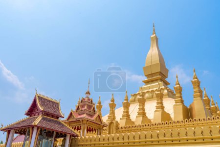 Beautiful Architecture at Pha That Luang Temple in Vientiane, Laos