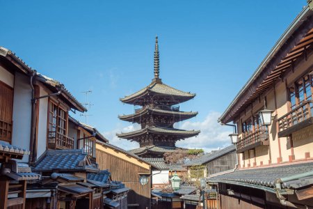 Die Yasaka-Pagode (Hokanji) ist eine beliebte Touristenattraktion, die Yasaka-Pagode ist eine buddhistische Pagode in Kyoto, Japan. (Briefe mit Mitteln Hokanji)