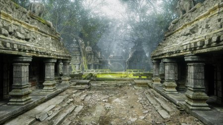 Photo for Ancient temple ruins, 3d render - Royalty Free Image