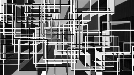 Photo for Pattern of 3d monochrome squares - Royalty Free Image