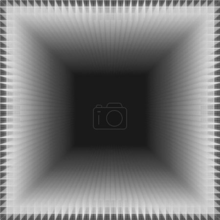 Photo for Abstract 3d tunnel with illusion of wall of net or grid - Royalty Free Image
