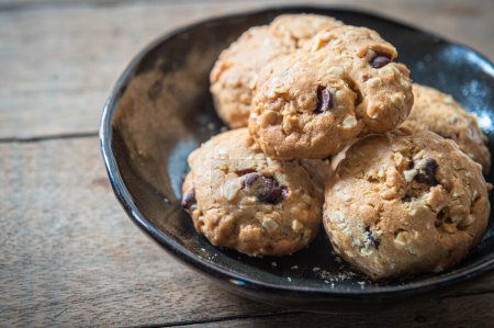 Téléchargez les photos : Biscuits à l'avoine Snack food Gros plan - en image libre de droit