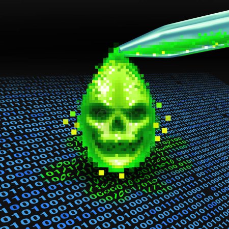 Poison Computer Code und Digital Data Poisoning als Cybersicherheitskonzept zum Schutz kreativer Inhalte vor unbefugter Nutzung urheberrechtlich geschützter Kunst vor der Nutzung durch künstliche Intelligenz oder künstliche Intelligenz als Technologiesicherheit.