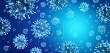 Brote de virus de la neumonía como virus nuevo patógeno que se propaga como infección e infecciones respiratorias humanas como enfermedad inflamatoria como pandemia o brotes epidémicos de gripe .