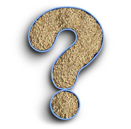 Oats And Oats Questions as a question symbol representing health questions and uncertainty of possible Chemicals Found in food as Chlormequat Glyphosate pesticides and oat-based foods information.