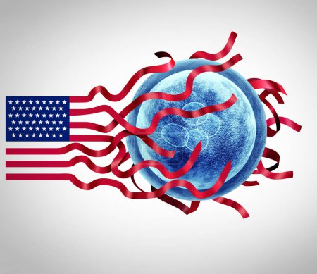 US Frozen Embryo Social issues as legal concerns and controversial issue in American politics related to unused frozen embryos at fertility clinic causing uncertainty in the United States infertility population.