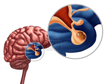 Adénome hypophysaire Tumeur bénigne comme diagnostic de croissance non cancéreuse sur le concept Gland ou Hypothalamus ou hypophyse cérébrale dans le cadre de l'anatomie humaine.