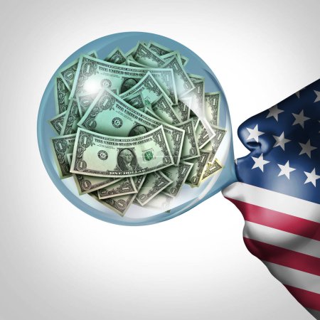 Amerikanische Schuldenblase und US-Inflation oder aufgeblähtes US-Staatsdefizit als wachsende Finanzkrise in den USA und steigendes Haushaltsrisiko für Investoren.