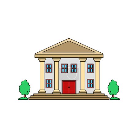 Illustration for City hall building vector illustration isolated on white background - Royalty Free Image