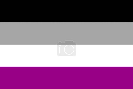 Illustration du drapeau de la fierté asexuée. Symbole des minorités sexuelles