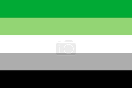 Illustration du drapeau de la fierté aromatique. Symbole des minorités sexuelles