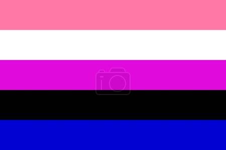 Illustration du drapeau Genderfluid Pride. Symbole des minorités sexuelles