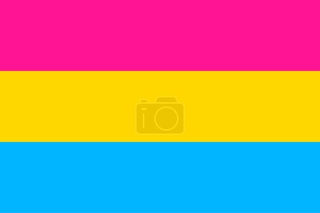Illustration du drapeau de la fierté pansexuelle. Symbole des minorités sexuelles