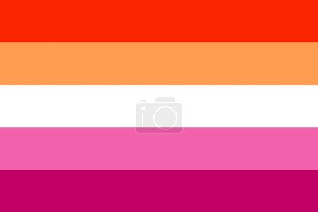 Illustration du drapeau de la fierté lesbienne. Mouvement LGBT. Symbole des minorités sexuelles