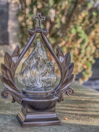 Photo for Cemetery, glass torch glass - Royalty Free Image