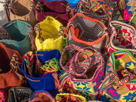 Photo for Colorful bags on the street of Bogota. Colombia. Latin America. - Royalty Free Image