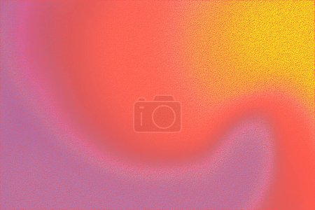 Foto de Gradiente granulado de color rosa, amarillo, naranja y púrpura. Fondo holográfico iridiscente abstracto. Diseño retro multicolor con efecto de ruido suave. - Imagen libre de derechos