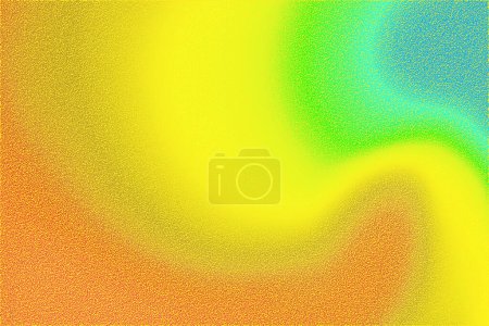 Foto de Gradiente granulado colorido, amarillo, naranja y azul. Fondo holográfico iridiscente abstracto. Diseño retro multicolor con efecto de ruido suave. - Imagen libre de derechos