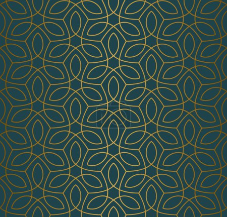 Photo for Luxury floral seamless pattern. Abstract geometric background in minimalistic linear style. Stylish elegant design for fabric, print, cover, banner, invitation, wrapping, wall art. - Royalty Free Image