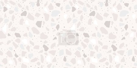 Ilustración de Patrón sin costuras de terrazo. Textura moderna de baldosas monocromáticas. Fondo abstracto vectorial. EPS 10 - Imagen libre de derechos