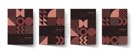 Photo for Trendy covers design. Minimal geometric shapes compositions. Applicable for brochures, posters, covers and banners. - Royalty Free Image