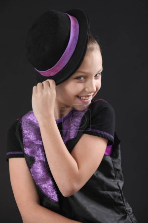 Photo for Portrait of a little girl in a black dress - Royalty Free Image