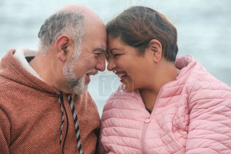 Photo for Portrait of a mature couple in love outdoors. - Royalty Free Image