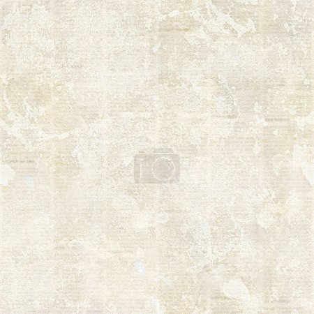 Old grunge unreadable vintage newspaper paper texture square seamless pattern. Blurred newspaper background. Aged newspaper textured paper. Blur gray beige collage news endless texture.
