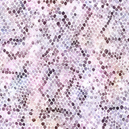 Watercolor snake skin maroon seamless pattern. Watercolour hand painted snakeskin camouflage animal texture. Grunge reptile background. Print for fashion clothes, textile, accessories, wallpaper, wrap