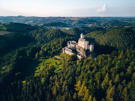 Photo for Aerial shot of the medieval castle Rappottenstein in summer - Royalty Free Image