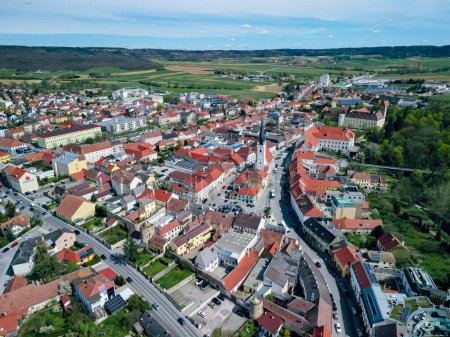 Photo for Aerial view of the main square in Horn city, Lower Austria - Royalty Free Image
