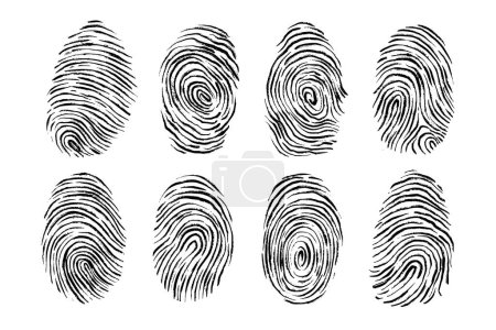Abbildung zur Identifizierung von Fingerabdrücken. Vektordesign
