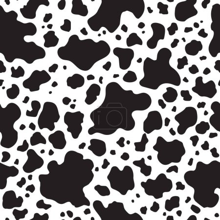 Photo for Cow print seamless pattern. Black and white animal print, repeat design. - Royalty Free Image