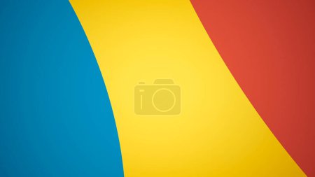 Photo for Abstract geometrical creative background, different shapes and colors, trendy abstract background. Blue, yellow, red colors. - Royalty Free Image