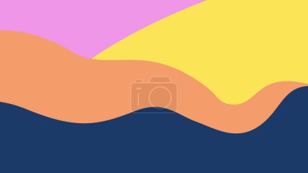 Photo for Abstract wave line conceptual background, minimalistic retro shapes colorful stripes. Modern smooth colors wallpaper. - Royalty Free Image