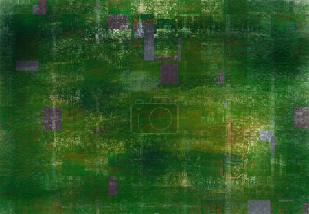 Photo for Glitch interference digital 8-bit art, psychedelic dynamic elements, minimalistic design concept. Green hue. - Royalty Free Image