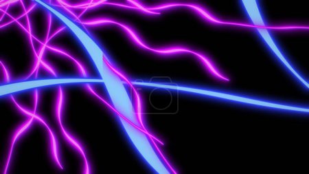 Photo for Twisted lines optical geometric effect curved line abstract stripe neon glow dynamic element. Chaotic wave motion background. - Royalty Free Image