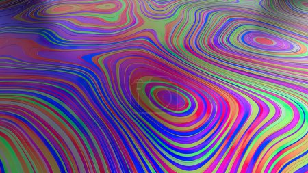 Photo for Abstract horizontal background with colorful holographic waves. Trendy wallpaper in style retro 60s, 70s. Best choice for your needs. - Royalty Free Image