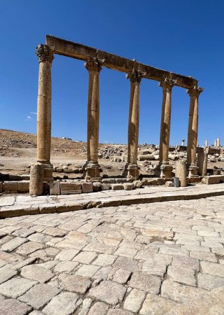 Téléchargez les photos : Ruines romaines à Jerash (Gérasa de l'Antiquité), Jordanie Ruines Jerash, Pompéi de l'Est - en image libre de droit