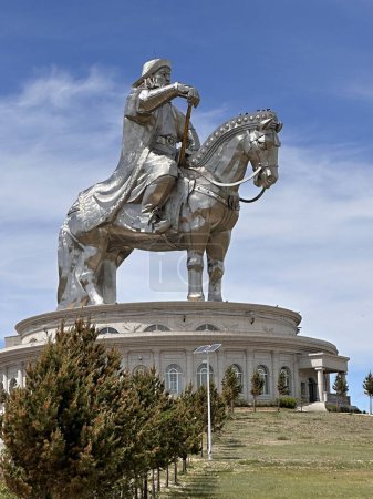 Photo for Statue of Mongolian leader and warrior Genghis Khan in Inner Mongolia - Royalty Free Image
