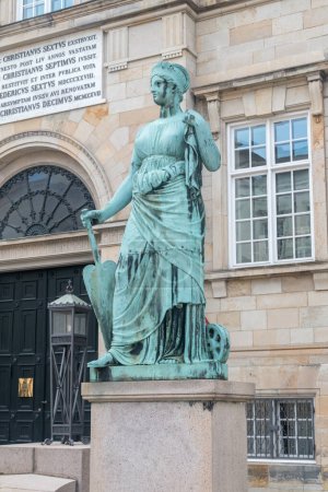 Photo for Copenhagen, Denmark - July 26, 2022: Bronze cast of Bertel Thorvaldsen's Nemesis at Christiansborg Palace. - Royalty Free Image