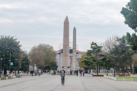 Photo for Istanbul, Turkey - December 10, 2022: Obelisk of Theodosius in Sultanahmet Square (Hippodrome of Constantinople). - Royalty Free Image