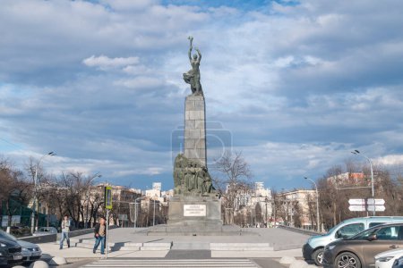 Photo for Chisinau, Moldova - March 9, 2023: Monument of Heroes of the Leninist Komsomol (Monumentul Eroilor Comsomolului Leninist). - Royalty Free Image