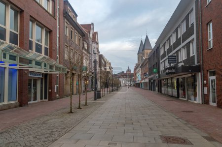 Photo for Gronau, Germany - March 10, 2024: Pedestrian street in Gronau. - Royalty Free Image
