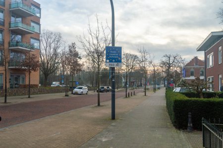 Photo for Glanerbrug, Netherlands - March 10, 2024: Road to Germany in Glanerbrug city. - Royalty Free Image