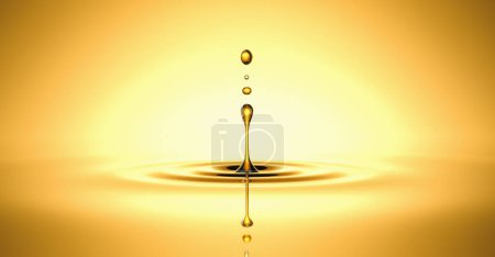 Téléchargez les photos : Goutte d'huile d'or - concept de produits de bien-être et de beauté - en image libre de droit